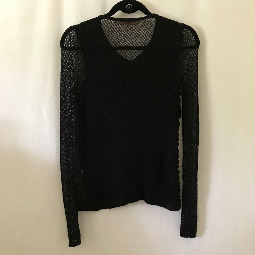 Manoush Black Cardigan with Netted Sleeves & Back